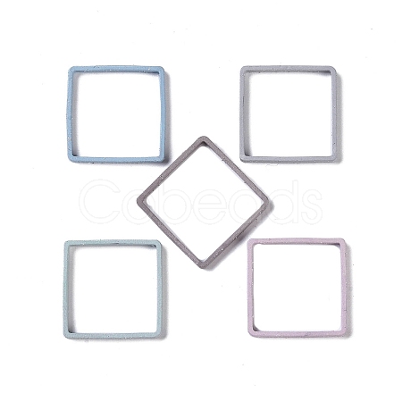 Spray Painted Brass Linking Rings KK-R156-04-1
