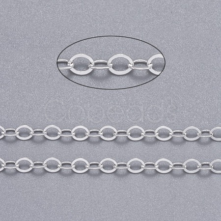Brass Flat Oval Cable Chains CHC029Y-S-1