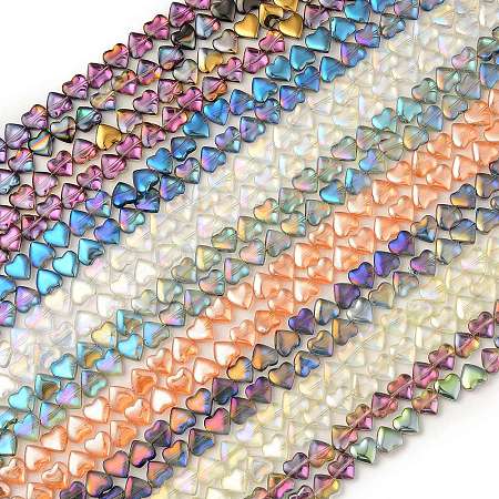 Electroplate Transparent Glass Beads Strands EGLA-L044-E-02-1