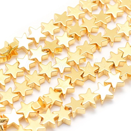 Electroplate Non-magnetic Synthetic Hematite Beads Strands G-L485-15C-G-1