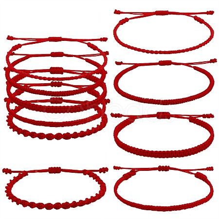 5Pcs 5 Style Nylon Thread Woven Braided Bracelets Set BJEW-SW00054-1