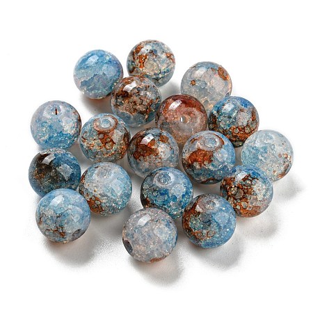 Transparent Spray Painting Crackle Glass Beads GLAA-L046-01A-02-1