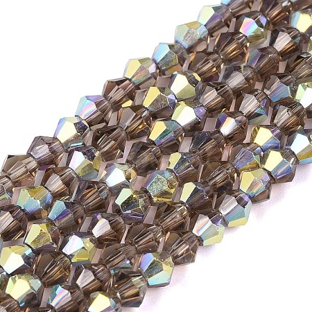 AB Color Plated Transparent Glass Beads Strands GLAA-G127-01-01J-1