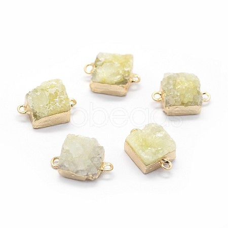 Natural Druzy Quartz Links connectors G-P396-11G-06-1
