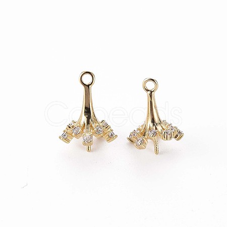 Brass Micro Pave Clear Cubic Zirconia Peg Bails Charms LS-KK-Q765-011-NF-1