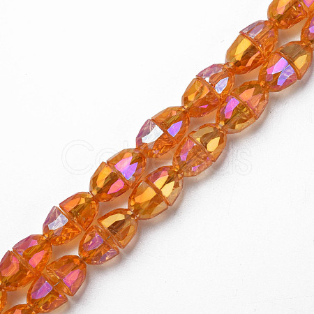 Electroplate Transparent Glass Beads Strands EGLA-N002-35-C05-1