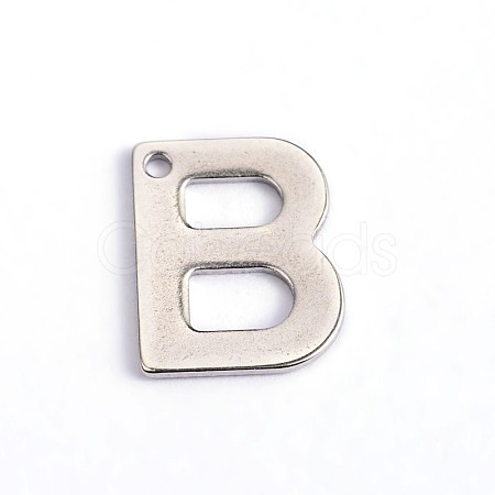 Tarnish Resistant 304 Stainless Steel Letter Charms STAS-O072-B-1
