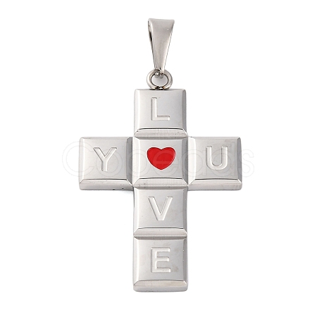 304 Stainless Steel Enamel Pendants STAS-P372-03P-1