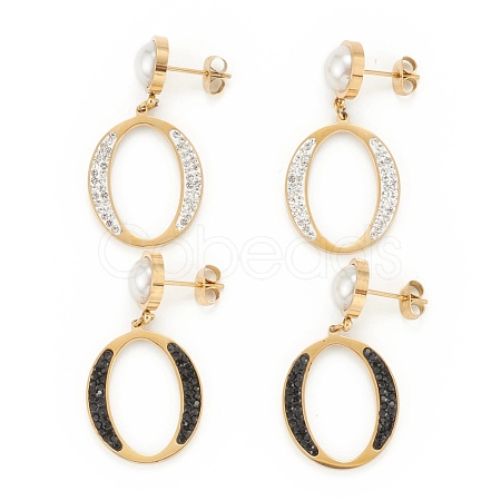 Ion Plating(IP) 304 Stainless Steel Stud Earrings EJEW-P191-15G-1