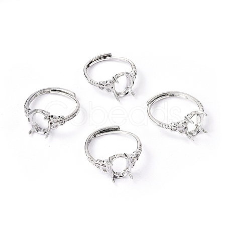 Adjustable Brass Finger Ring Components KK-L193-08P-1