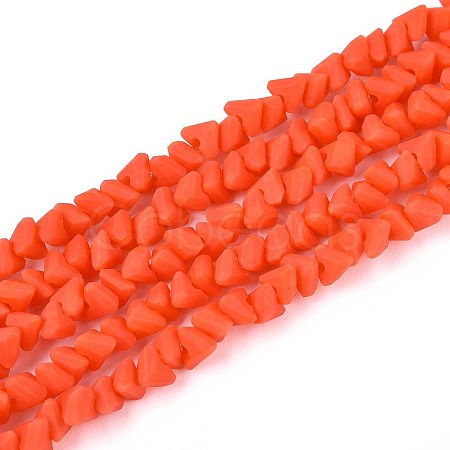 Frosted Opaque Glass Beads Strands GLAA-N017-4mm-14-1
