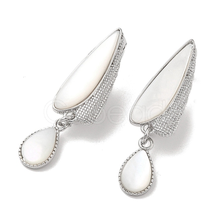 Teardrop Brass Fold Over Clasps KK-Z073-35P-01-1