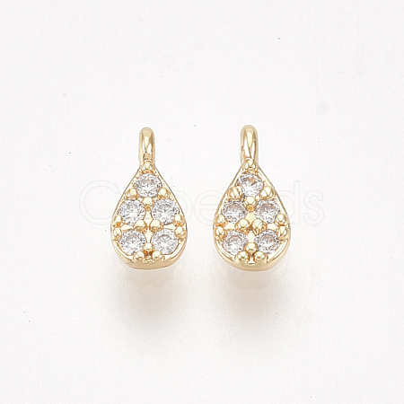 Brass Micro Pave Cubic Zirconia Charms KK-S350-298-1