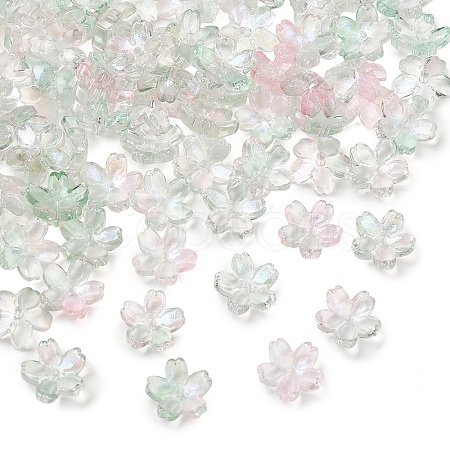 60G Baking Paint Transparent Glass Bead Caps DGLA-YW0001-63I-1