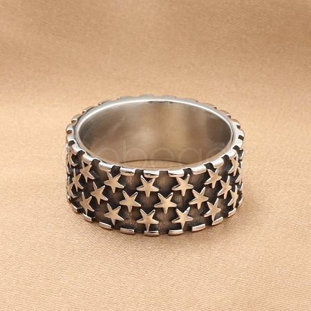 Punk Style 304 Stainless Steel Finger Rings for Men FS-WG83721-02-1