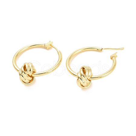 Brass Knot Hoop Earrings for Women EJEW-A072-19LG-1
