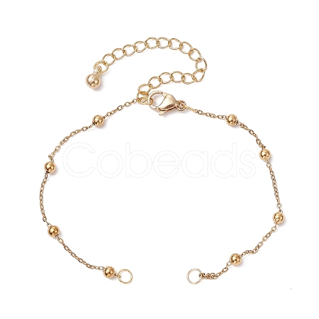 304 Stainless Steel Ball Link Chain Bracelet Making AJEW-JB01305-01-1