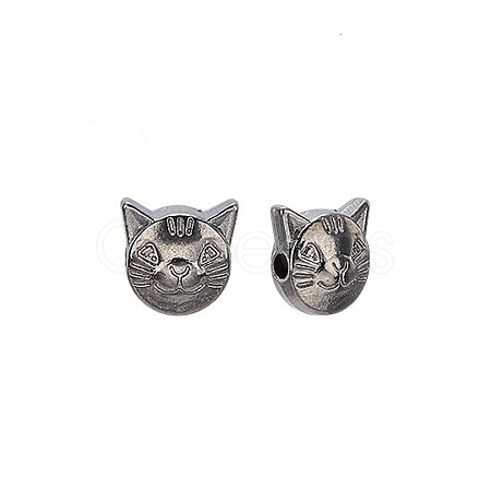 Tibetan Style Alloy Kitten Beads TIBEP-GC178-B-RS-1