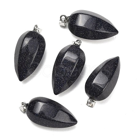 Synthetic Blue Goldstone Pendants GG-K002-16N-1