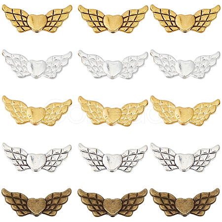 150Pcs 5 Colors Tibetan Style Alloy Angeltee Beads FIND-SC0009-30-1