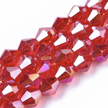 Electroplate Glass Beads Strands EGLA-Q118-8mm-B22-1