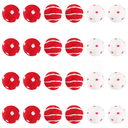 24Pcs 3 Style Craft Pom Pom for DIY Doll Keychain Hair Accessories DIY-FG0004-20-1