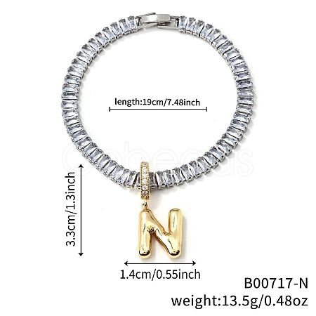 Fashionable Brass Charm Bracelets LI7211-14-1