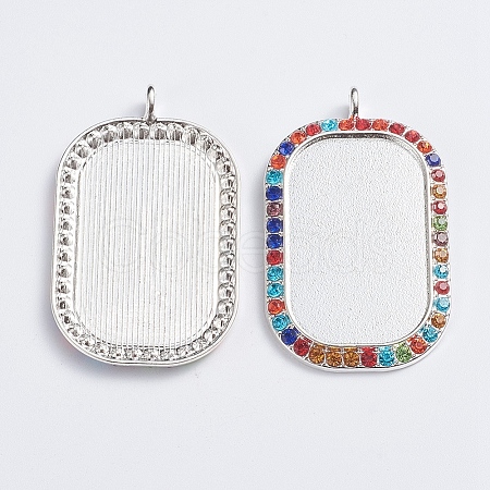 Alloy Big Pendant Cabochon Settings ALRI-TAC0001-04B-S-1