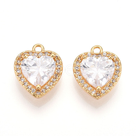 Brass Micro Pave Cubic Zirconia Charms KK-N261-117B-G-1
