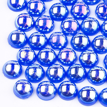 ABS Plastic Imitation Pearl Cabochons OACR-S025-6mm-01-1