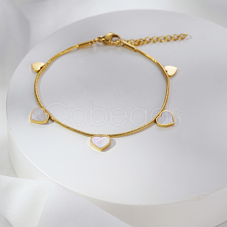 Elegant Stainless Steel Heart Charm Bracelets YI5827-2-1