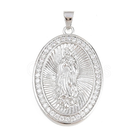 Religion Brass Micro Pave Clear Cubic Zirconia Pendants KK-H268-04A-P-1