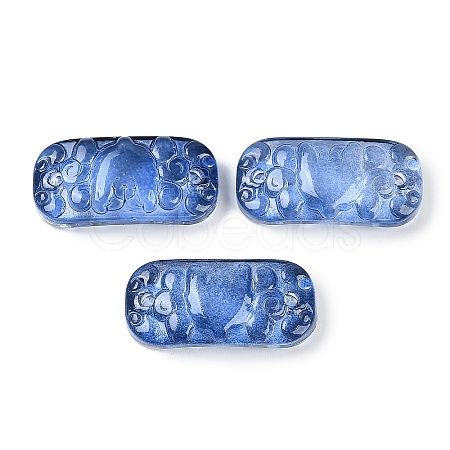 Spray Painted Transparent Glass Connector Charms X1-GLAA-H035-06D-1