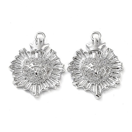 Rack Plating Brass Micro Pave Cubic Zirconia Pendants KK-K333-80P-1