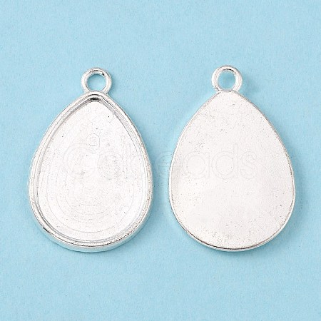 Teardrop Alloy Pendant Cabochon Settings PALLOY-N0088-01S-NF-1