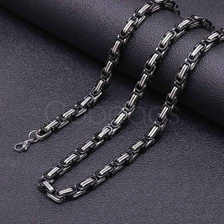 Stainless Steel Byzantine Chains Necklaces for Men FS-WG56795-24-1