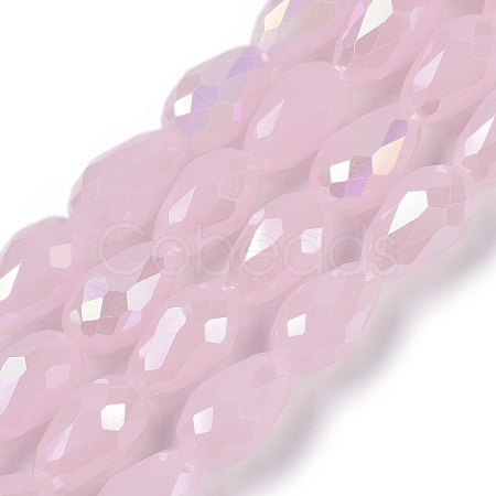 Opaque Solid Color Electroplate Glass Beads Strands EGLA-N013-J6mm-B01-1