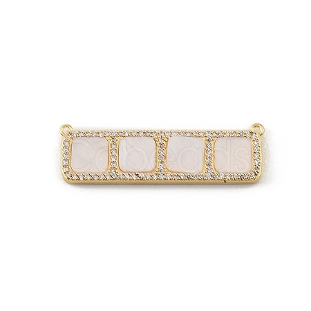 Brass Micro Pave Clear Cubic Zirconia Connector Charms CU-CBA30E8-01G-B02-1