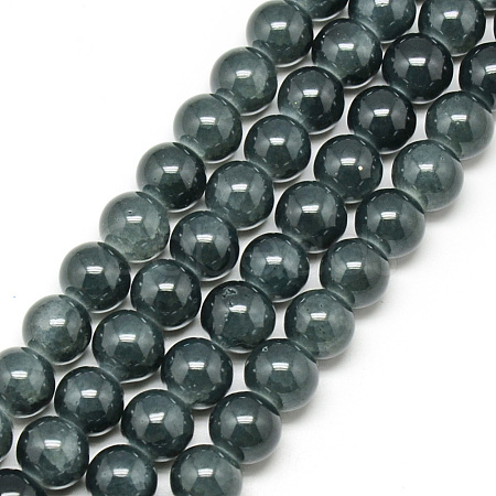 Baking Paint Crackle Glass Beads Strands X-DGLA-Q023-6mm-YS35-1