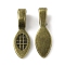 Alloy Glue-on Flat Pad Bails, Horse Eye Pendant Bails, Antique Bronze, 22x7x1.5~5mm, Hole: 5x3mm