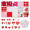 ARRICRAFT DIY Valentine's Day Jewelry Making Finding Kit, Including Polymer Clay Disc & Acrylic & Resin Beads, Alloy Enamel Pendants, Heart & Rose & Lip & Smiling Face, Red, 524Pcs/box