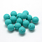 Food Grade Eco-Friendly Silicone Focal Beads, Round, Dark Turquoise, 18~20mm, Hole: 2mm