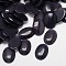 Cat Eye Cabochons, Oval, Black, 40x30x6.5mm