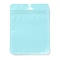 Rectangle Plastic Zip Lock Gift Bags, with Transparence Windows Resealable Bags, Pale Turquoise, 13x10x0.15cm, Unilateral Thickness: 2.5 Mil(0.065mm)