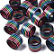 Resin Stripe Pattern Wide Band Finger Ring for Women, Black, US Size 7(17.3mm)