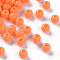 Opaque Acrylic Beads, Round, Coral, 6x5mm, Hole: 1.8mm, about 440pcs/50g