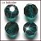 Imitation Austrian Crystal Beads, Grade AAA, K9 Glass, Faceted(32 Facets), Round, Teal, 4mm, Hole: 0.7~0.9mm