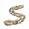 Natural Crazy Agate Beaded Necklaces, with Alloy Lobster Clasps, 18.1 inch~18.5  inch(46~47cm), Oval: 20x10mm