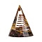 Orgonite Cone, Resin Pointed Home Display Decorations, with Natural Tourmaline and Metal Findings, 50x60mm