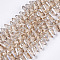 Electroplate Glass Beads Strands, Faceted, Fan, BurlyWood, 8~8.5x10.5x3.5mm, Hole: 1mm, about 100pcs/strand, 19.6 inch